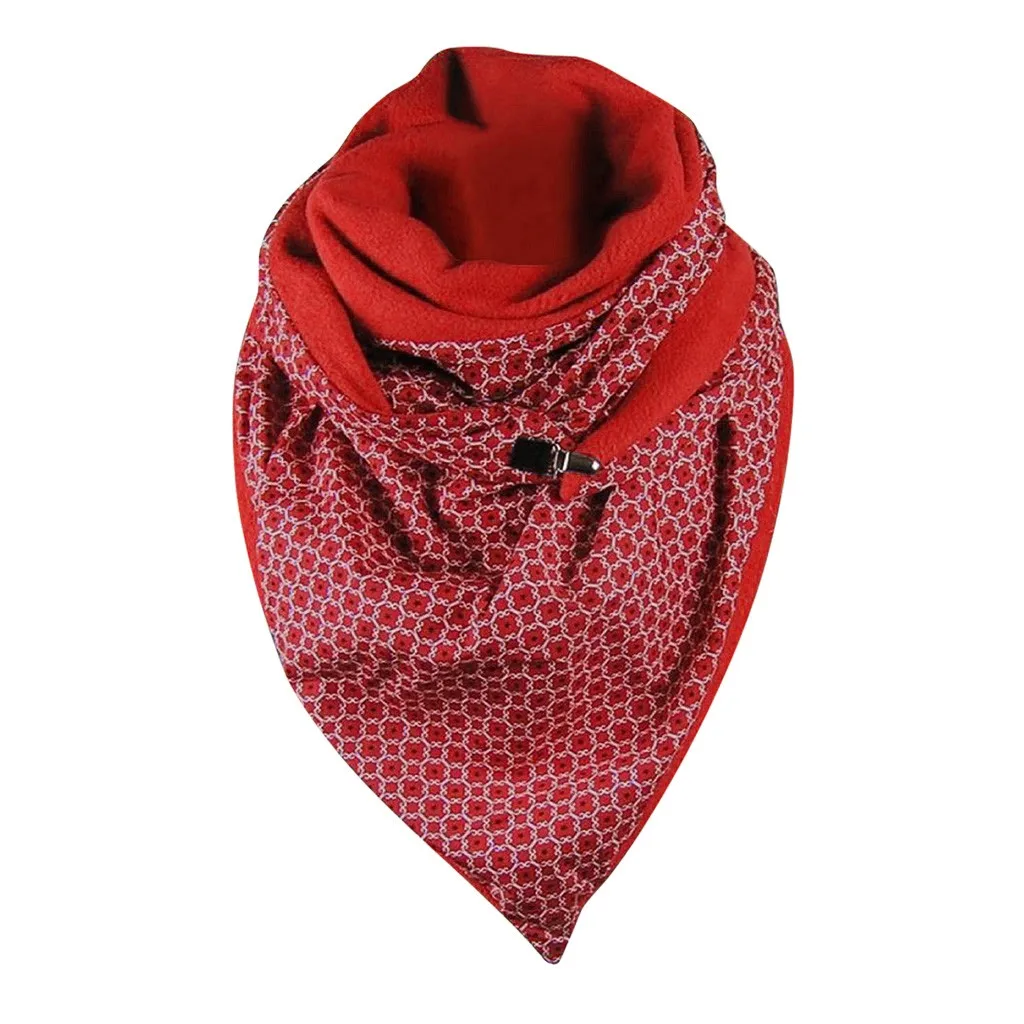

Winter Scarves Lady Casual Warm Scarves Shawls Fashion Women Soild Printing Button Soft Wrap