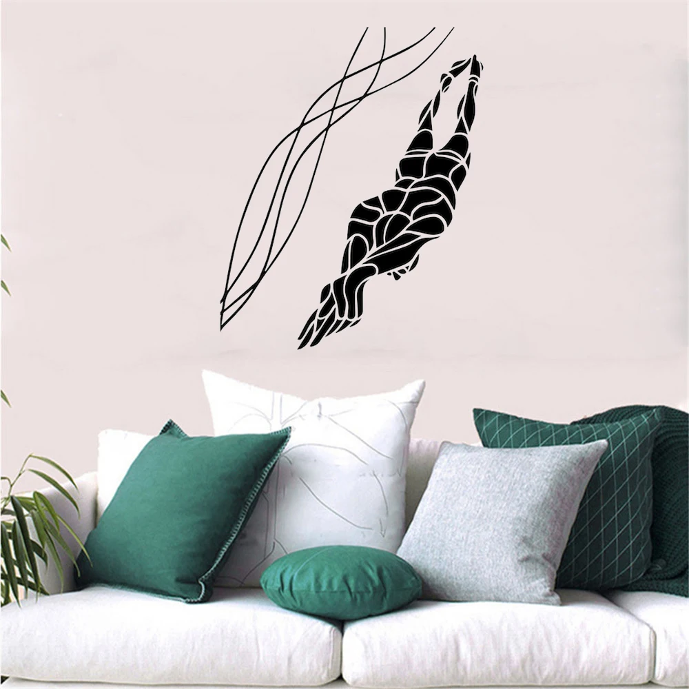 

Абстрактная Наклейка на стену, автомобиль, плавание, плакаты, Декор, Настенная Наклейка для плавания, виниловые наклейки на стены ov150