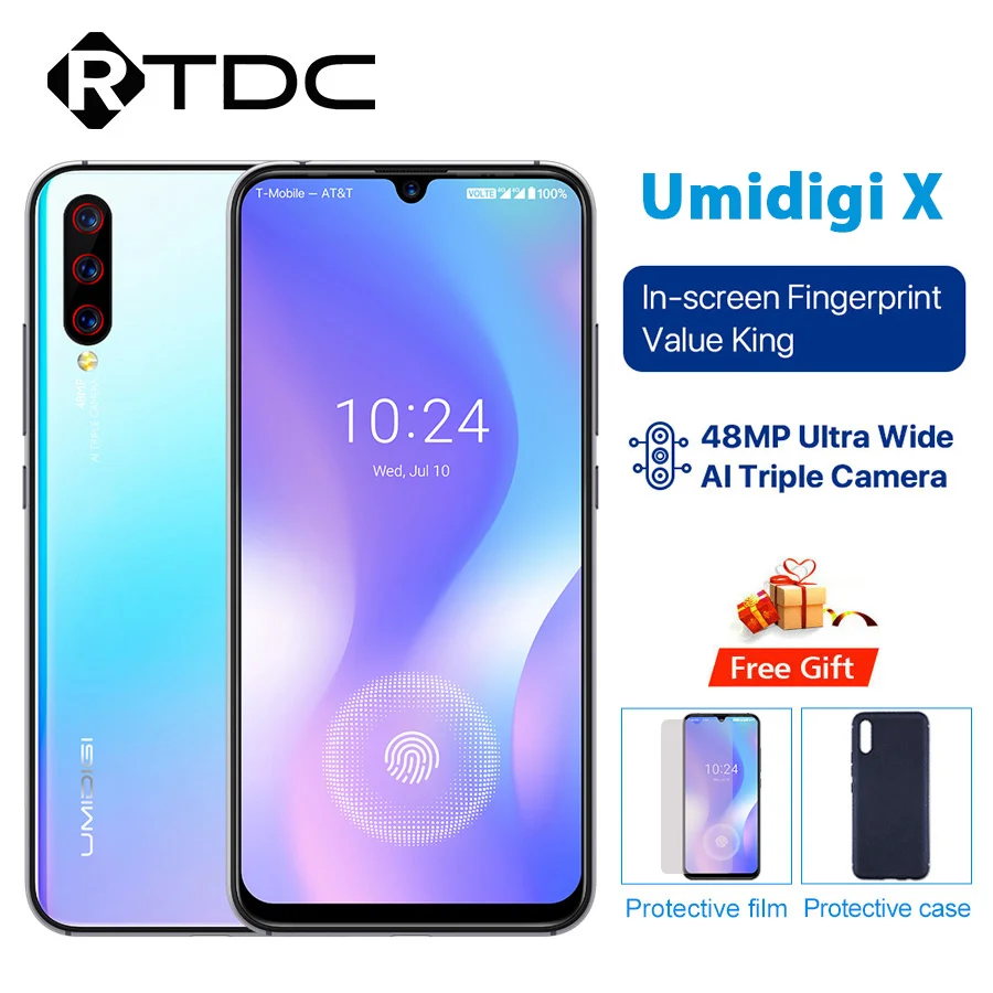 UMIDIGI X в отпечатков 6 35 активно матричные осид Дисплей глобальная версия 48MP