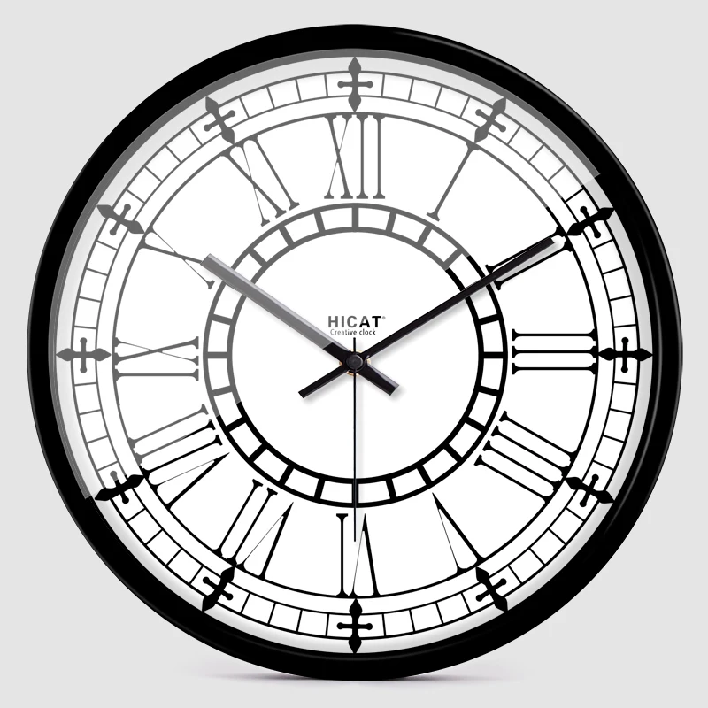 

Large Vintage Silent Wall Clock Vintage Metal Roman Bedroom Quartz Clock Wall Wathes Living Room Horloge Home Decoration ZB5WC