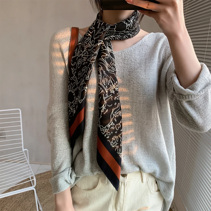 

luxury brand spring and autumn new 90*90cm wild square scarf silk scarf summer sunscreen shawl female scarf soft silk scarf