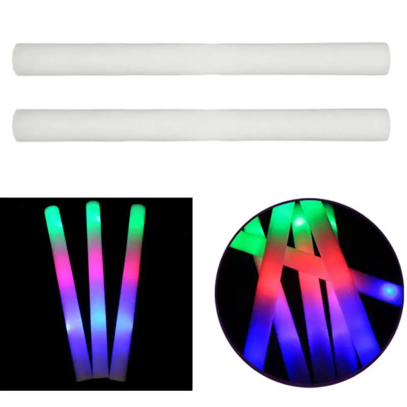 

Light Glow Stick Wedding Party Glow Sticks LED Colorful Glow Disposable With Sponge Stick Flicker R3F8
