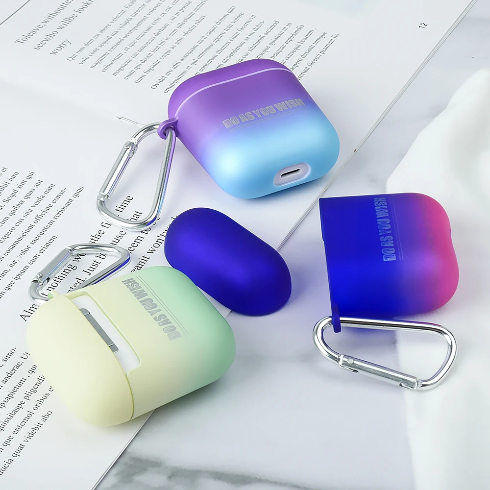 Color For Airpods Accessories Gradient Hard PC Case AirPods Charging Box Wireless Bluetooth Earphone Protective Cover | Электроника