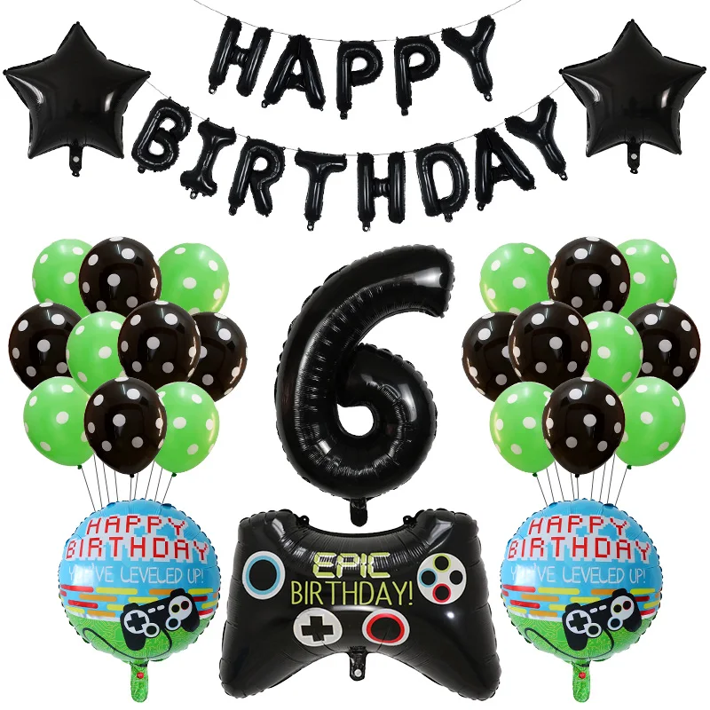 

39pcs/set Video Game Controller Aluminum Foil Balloon Child Birthday Party Field Decoration Internet Celebrity Balloon Kid Toy