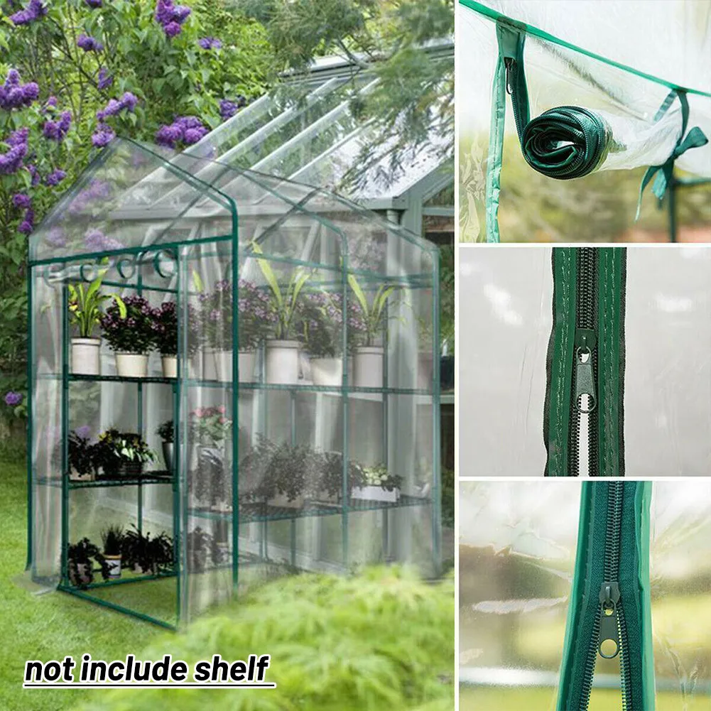 

143X143X195cm Plants Cover 3 Tier Garden Green Greenhouse House Transparent
