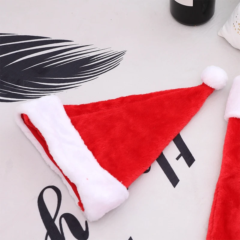 43*30cm Santa Hat Winter Warm Christmas Plush Adult To Increase Thickening Big Ball Soft m | Дом и сад