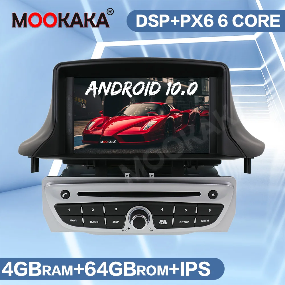 Автомобильный мультимедийный плеер PX6 Android 10 GPS навигация для Renault Megane 3 Fluence 2009 +