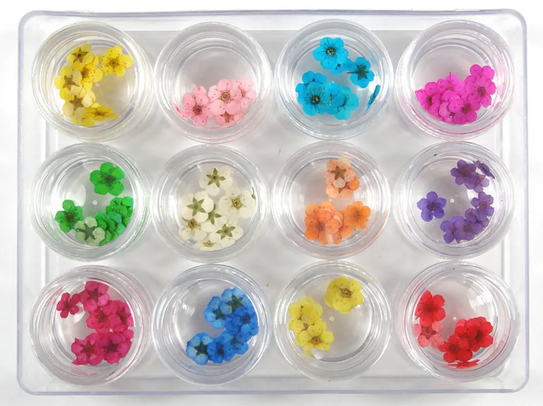60 шт. разноцветные сухие цветы для дизайна ногтей|Стразы и украшения| |