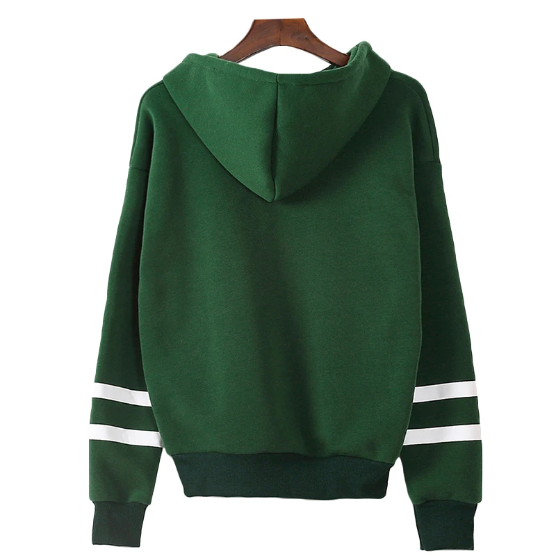 

Stripe Pure Color Hoodies Women Korean Style Clothes Women Plus Velvet Hoodies Sweatshirts Woman Casual Harajuku Pullover Tops