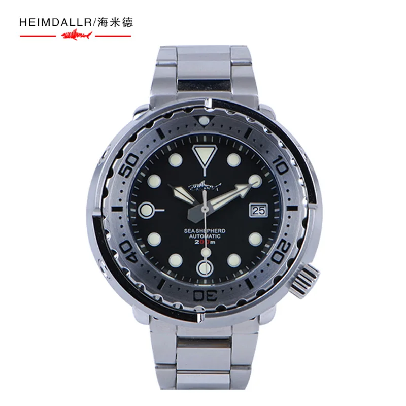 

HEIMDALLR Tuna Stainless Steel Diving Watch Men Black Dial Sapphire Japan NH35A Automatic 200M Waterproof Men Mechanical Watches