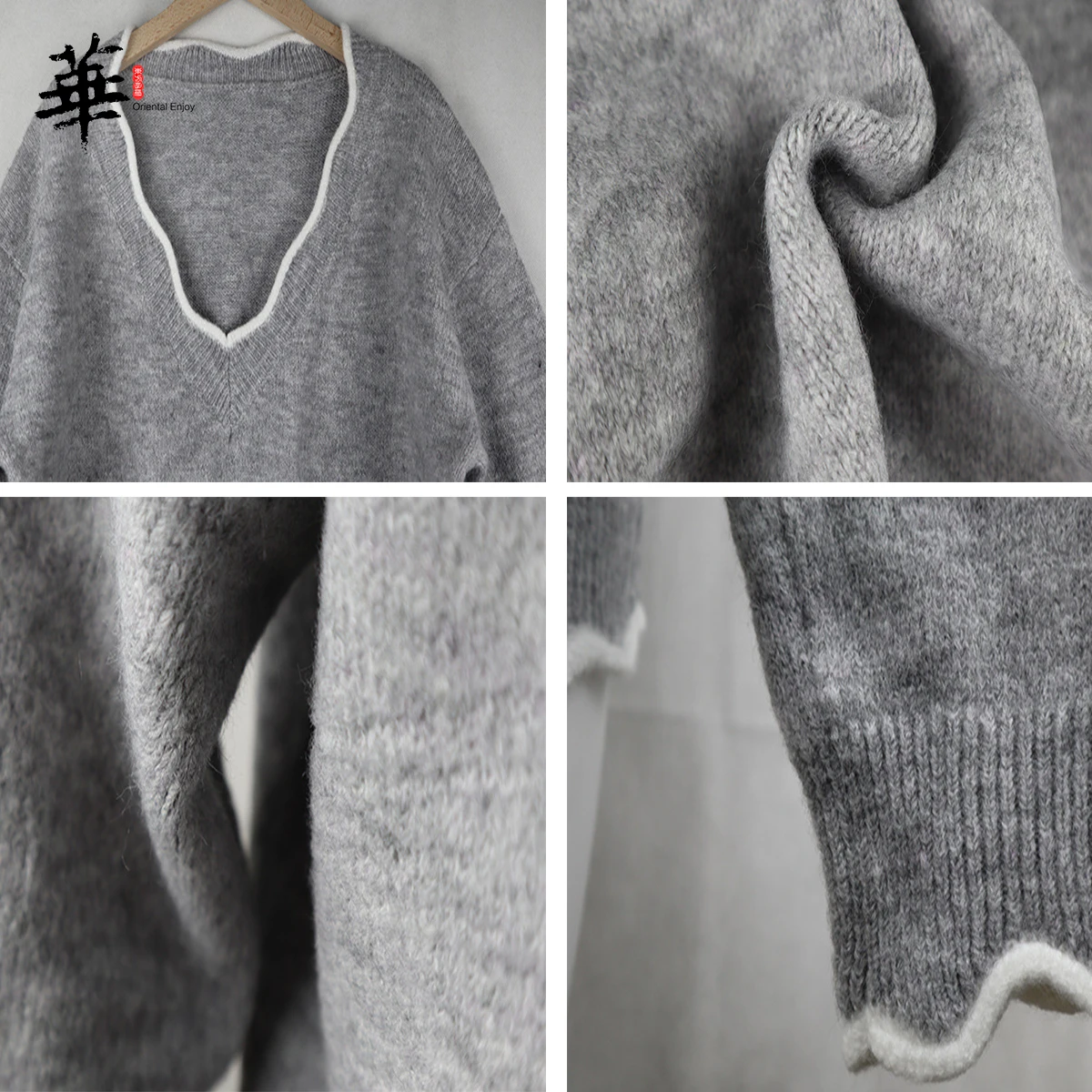 Вязаный свитер Женский винтажный осенний пуловер джемпер женские свитера с