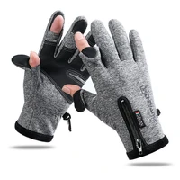sports winter touch screen windproof waterproof 2 finger flip ridding gloves warm protection fishing gloves