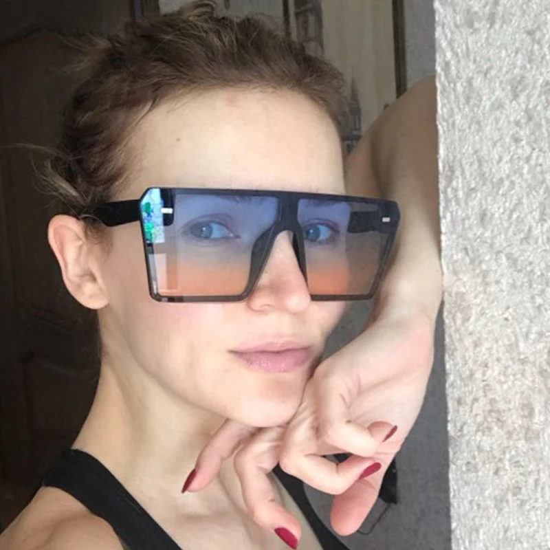 

Новинка 2021, солнцезащитные очки большого размера, женские роскошные брендовые новые дизайнерские солнцезащитные очки с градиентом, больши...