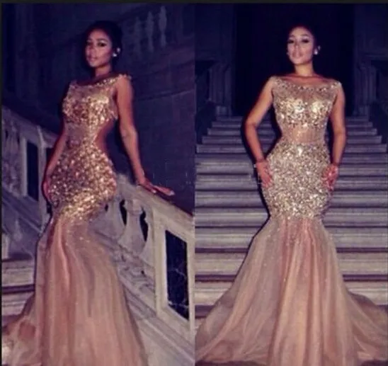 Женское длинное платье русалка Привлекательное с открытой спиной и бисером для