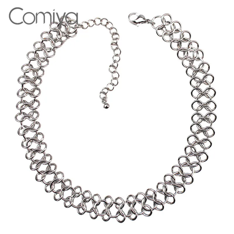 Ожерелье женское Двухслойное из цинкового сплава серебристого цвета | Украшения