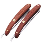 Прямая Мужская стальная бритва 440C с деревянной ручкой, для парикмахеров, медь, ручная бритва, Классический скребок, ручка из черного дерева, острый