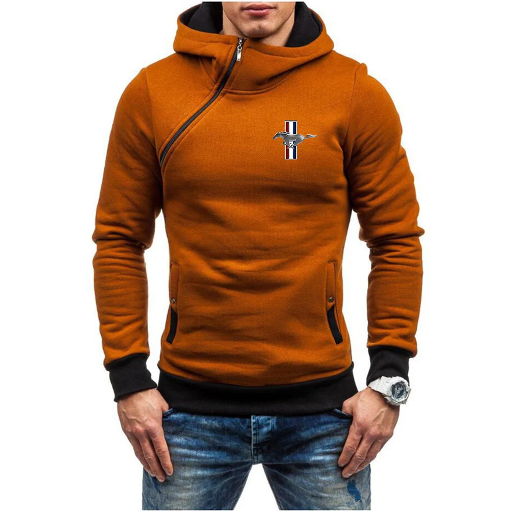 

Mustang Logo Mens Sweatshirt Long Sleeve Autumn Spring Casual Hoodies Top Tracksuits Sweatshirts Hoodies Outwear Hoody