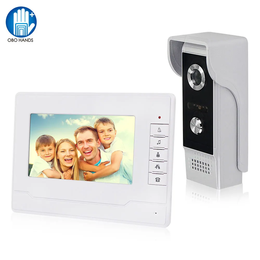 7 дюймов проводной Цвет видео телефон двери домофон Системы открытый Камера