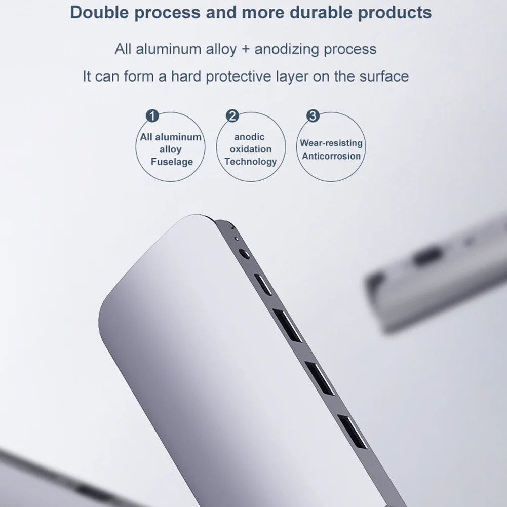 

10 In 1 Adapter USB C Hub Splitter Card Reader 4K 3.0 Ports For PC Laptop Computer Dock Station Audio Mic Jack PD Charging