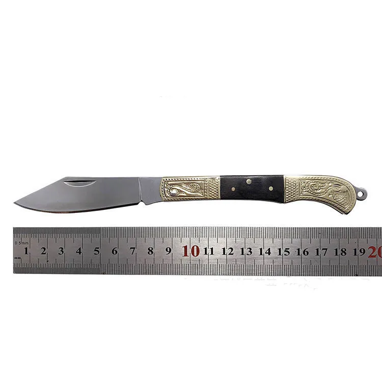 Тактический 55HRC высокопрочный медный нож для выживания с цветной деревянной