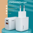 Зарядное устройство Essager с разъемом USB Type-C и QC, 20 Вт, 2021-100 в