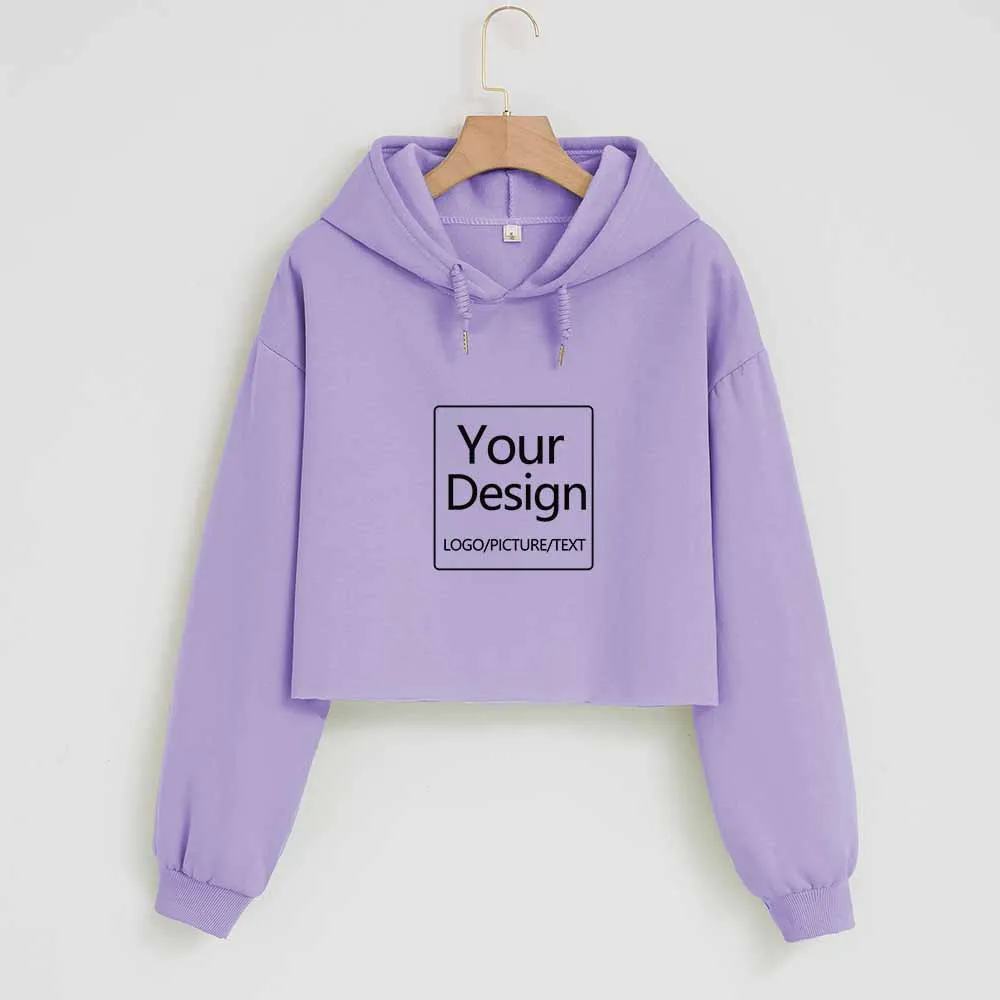 

Хлопковый укороченный топ с капюшоном и длинным рукавом, 12 цветов