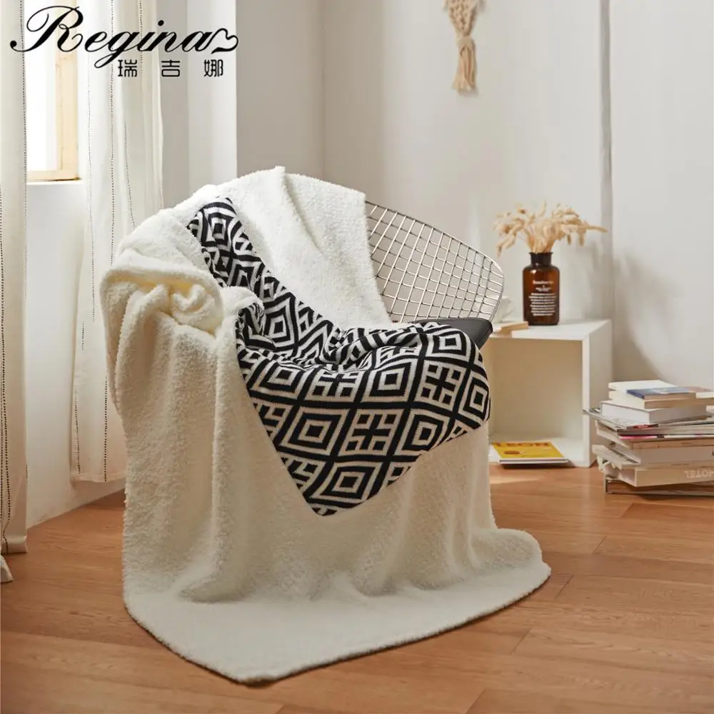 Регина в виде геометрических фигур клетку трикотажная Подушка Одеяло