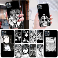 junji ito tees horror cartoon phone case for iphone 11 12 xr xs x pro max 7 8 6 6s plus se 2020 horror comic junji ito tomie