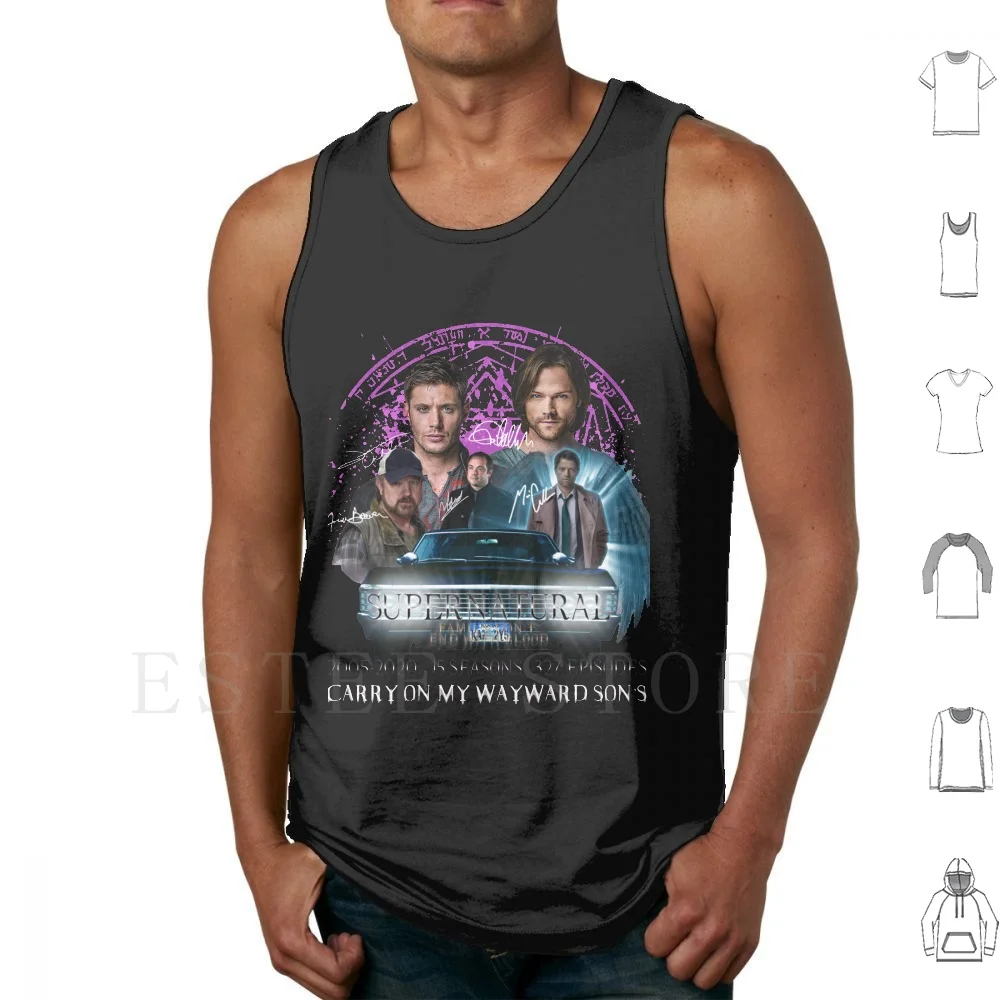 

Limited Edition Supernatural Family Dont End With Blood Season 15Sw Tank Tops Vest Supernatural Castiel Demon Non Timebo