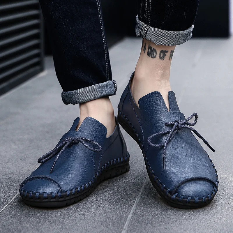 Мужские кожаные повседневные туфли водонепроницаемая рабочая обувь модные