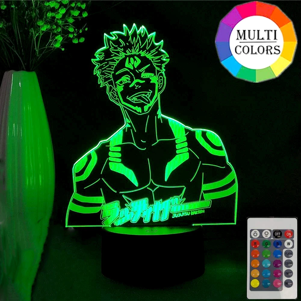 

Newest Jujutsu Kaisen Anime Figure LED Night Light Ryomen Sukuna Yuji Itadori 3D RGB Table Lamp Bedroom Desk Decor Manga Gifts