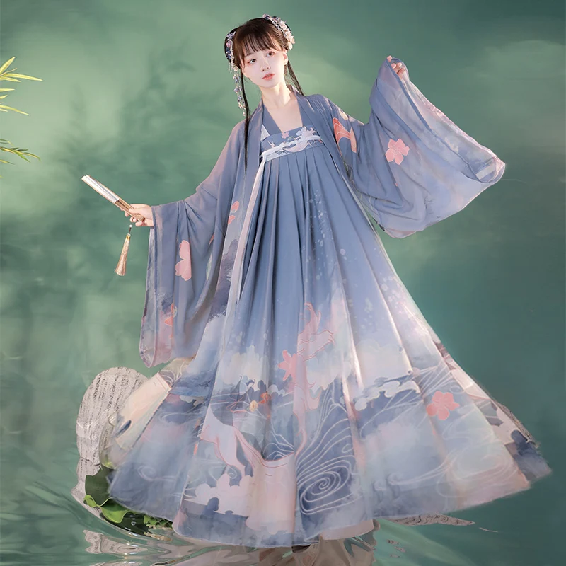 

Hanfu Women's Dresses Ancient Chinese National Folk Traditional Style Costume Spring Autumn Cosplay Nine Tailed Fox