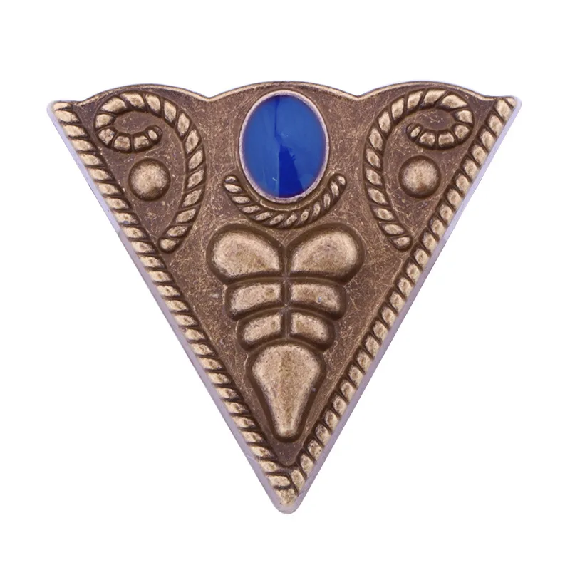 Green bronze blue Ретро треугольная металлическая брошь мужской воротник булавка зажим на воротник рубашки классические винтажные эмалированные броши на одежду женские аксессуары - Окраска металла: Green bronze blue