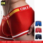 Мужские трусы-боксеры из сетчатой ткани, синие дышащие трусы слипы с эластичным поясом, быстросохнущее нижнее белье для мужчин, 2021