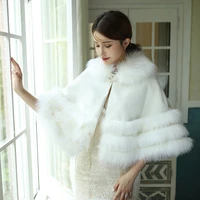 2020 new arrival fur shawl wedding wrap women winter bridal wraps warm fur bridal jacket elegant evening coat