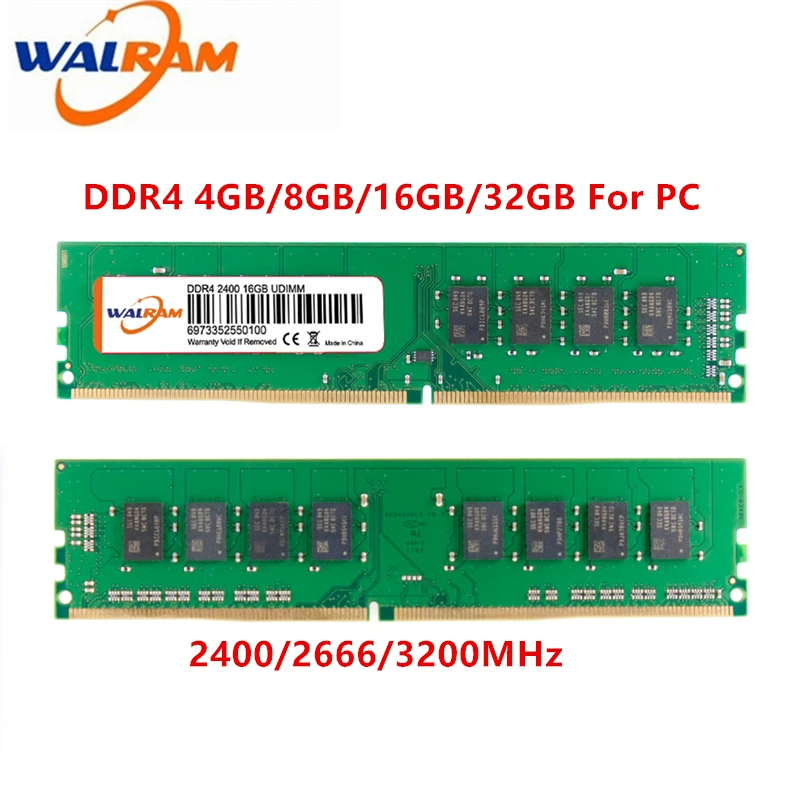 

WALRAM ddr4 8 gb PC Computer RAM 4GB 8GB 16GB 32GB Memory DDR 4 PC4 3200 2400 2666Mhz Desktop DDR4 Motherboard Memoria 288-pin