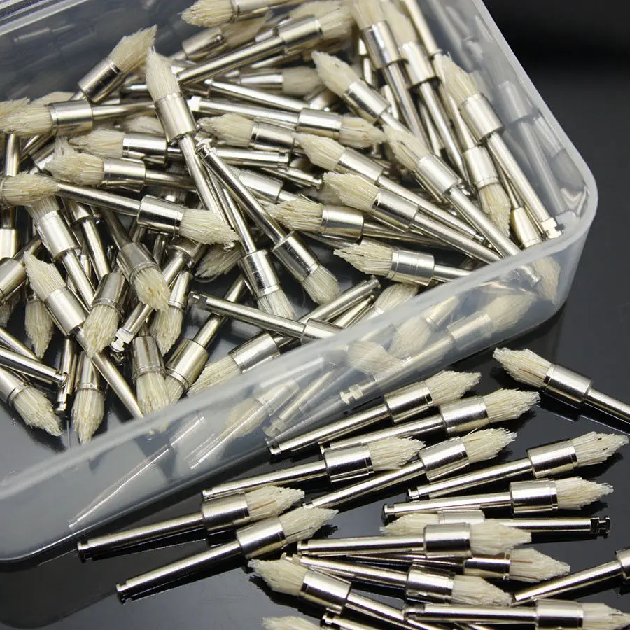 100 шт. зубные заостренные щетинки защелка плоская Полировочная щетка