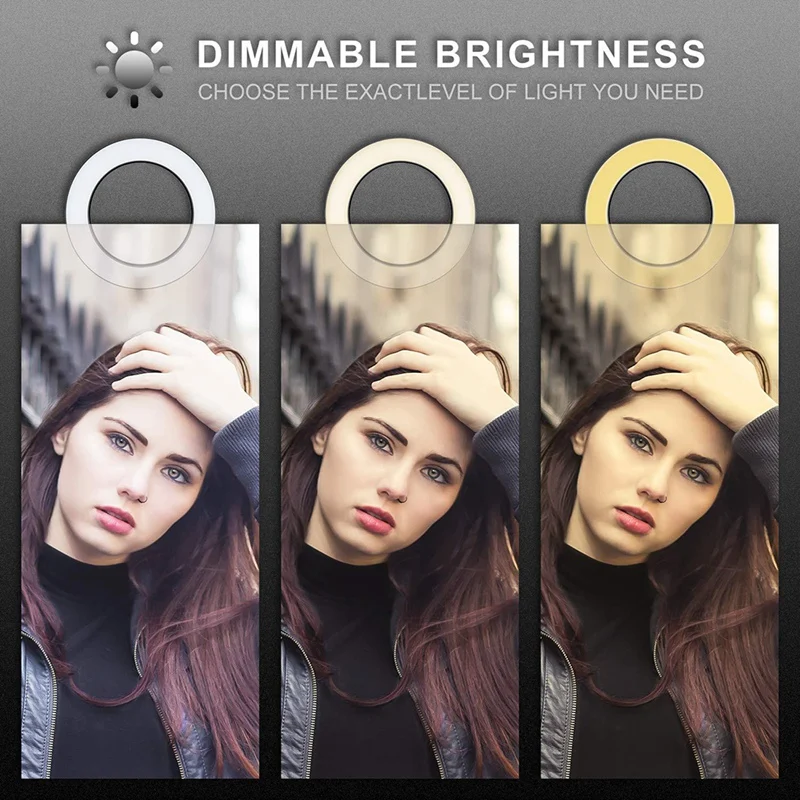 

12 Inch Ring Light USB Dimmable Selfie Ring Lamp with One-Piece Folding Stand for YouTube Tik Tok Makeup Live Studio