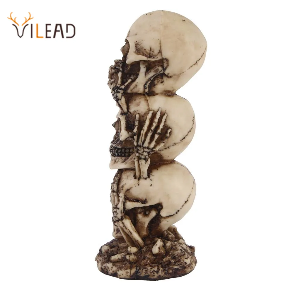 

VILEAD смолы ремесло человеческий череп статуя ручной работы высокое качество статуя скульптура подарок домашний офис украшения рабочего сто...