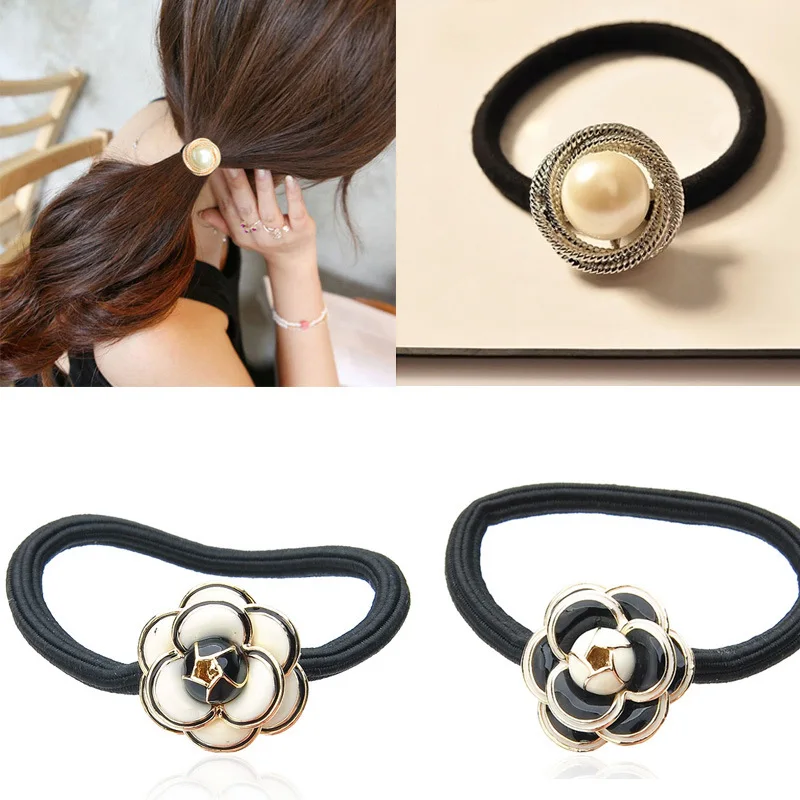 Модная простая Большая Жемчужная вращающаяся эластичная лента для волос из