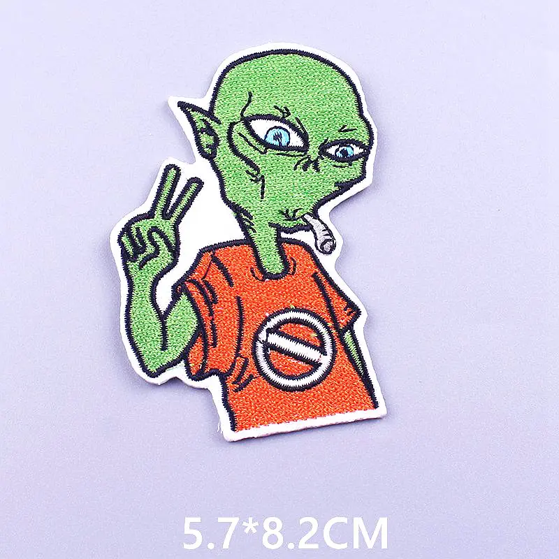 Космос НЛО т иностранцев патч вышитые патчи для одежды Parches Alien в полоску значки