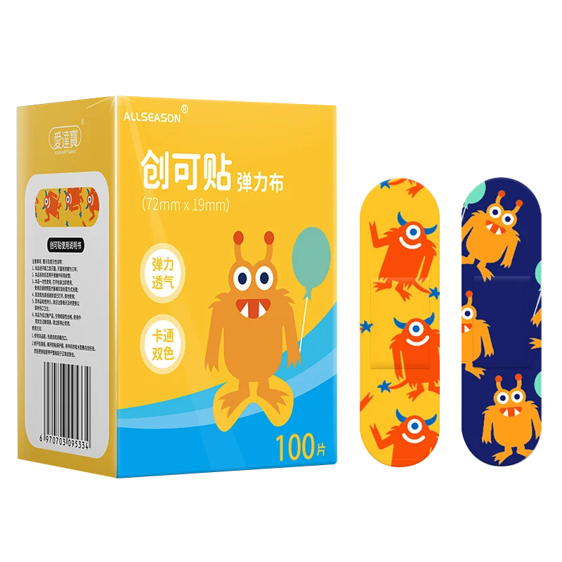 

1-2Boxes/100Pcs Waterproof Bandage Band-Aid Hemostatic Adhesive Aid Waterproof First Aid Emergency Kit for Kids Adhesive Bandage