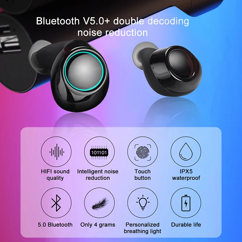 TWS S2 Wireless Earphones Bluetooth Headset Binaural Mini Earbuds With Charging Box sports in-ear stereo earbud | Электроника