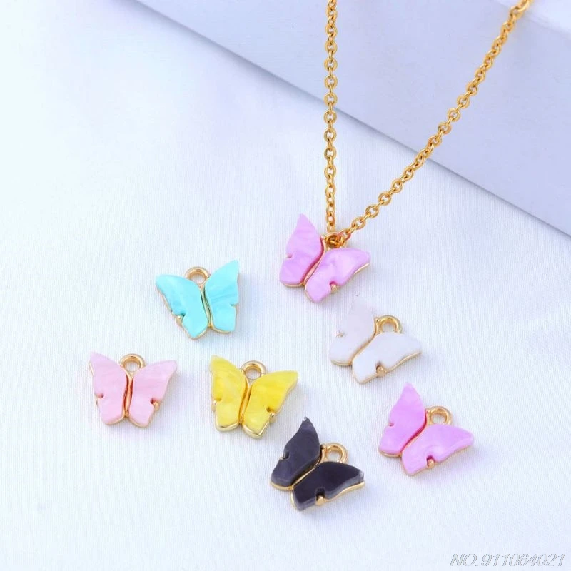 

20Pcs Colorful Acrylic Butterfly Charms Pendant DIY Necklace Bracelet Earrings Jewelry Making Crafting 8 Colors D14 20 Dropship