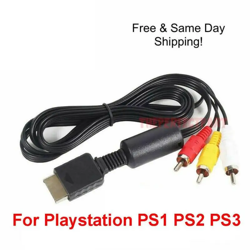

New 1.8M Length Audio Video Cable For Sony PS2/PS3 Gamepad Copper Material AV Cable For PS1/2/3 Games Accessories