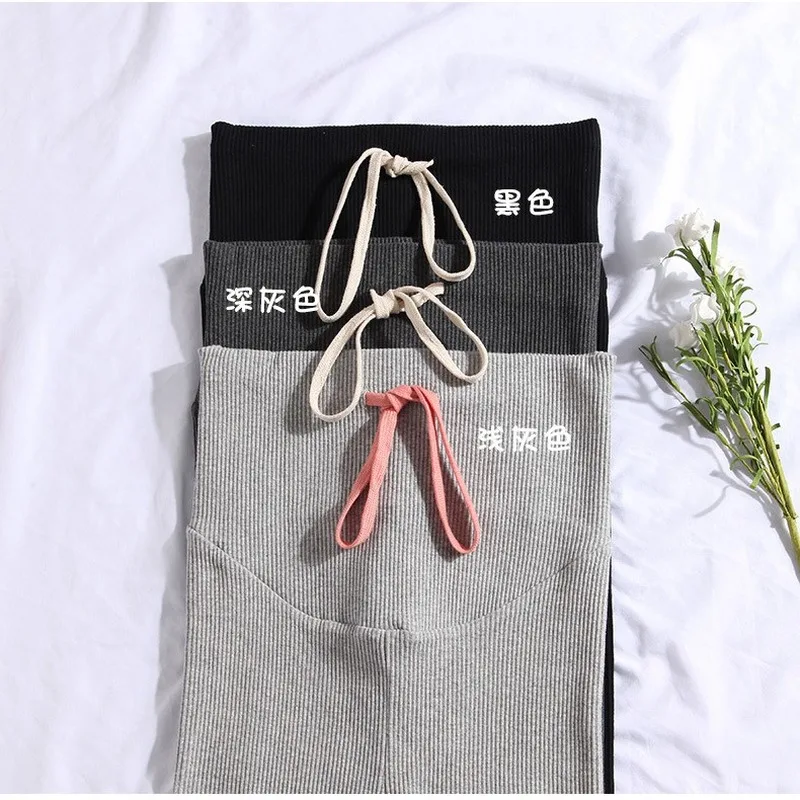 Хлопковые леггинсы для беременных женщин с регулируемой талией Одежда штаны ropa