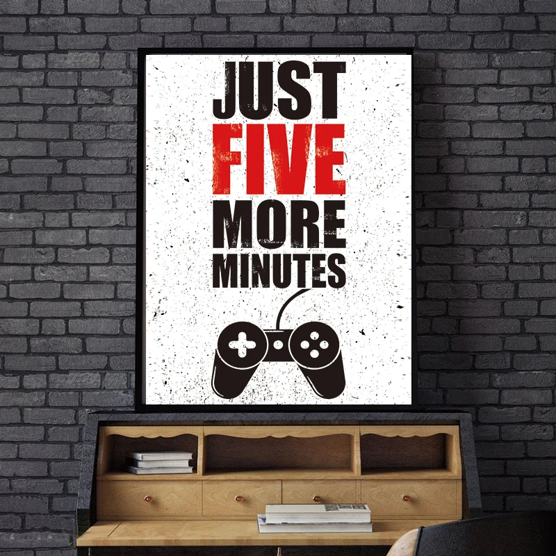 

Video Game Prints Black White Posters Teen Boy Bedroom Decor Gaming Quotes Art Canvas Painting Picture Room Wall Decoration