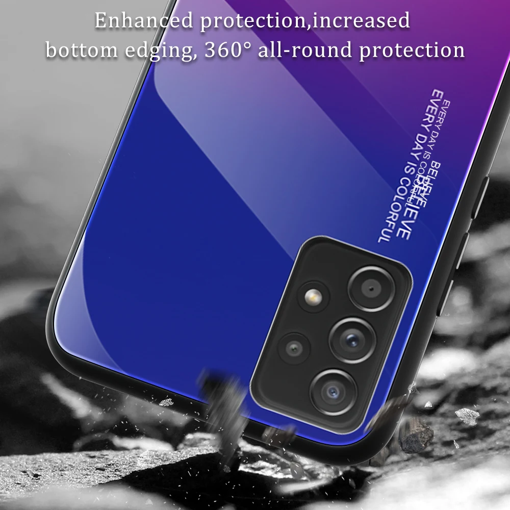 For Samsung Galaxy A52 Case Glass Phone Case For Samsung A52S 5G A51 A71 A72 A73 A53 A32 A13 A12 A30S A22 A21 S A20S A10S Covers