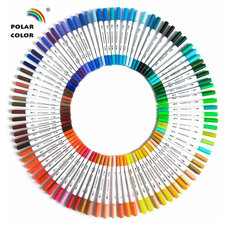 Креативная ручка на водной основе 120 цветов с двумя наконечниками чернила кисть