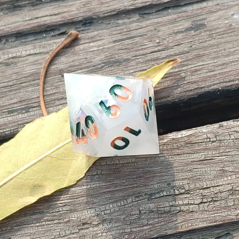 Мини-Планета игральные кости DND наборы полиэдрон Смола молочный белый